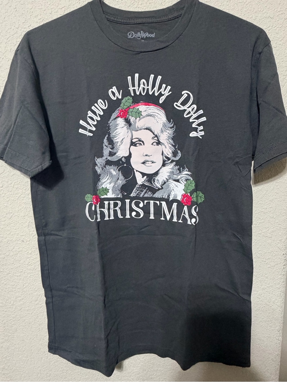 Have a Holly Dolly Christmas Dark Gray Graphic Tee